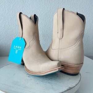 Lane EMMA JANE Womens Cowboy Booties 9.5 Tan Western Cowgirl Leather Ankle Boots